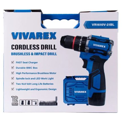 دریل شارژی براشلس ویوارکس مدل VR1610V-21BL